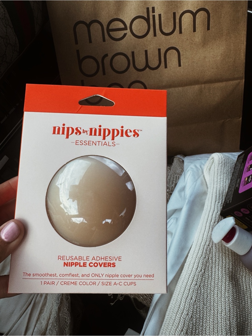 Essentials Reusable Adhesive Nipple Covers — Creme